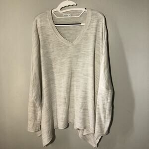 Mer Sea Catalina womens OS oatmeal v neck lagenlook 3/4 sleeve tunic sweater